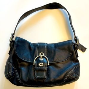 Vintage Black Leather Coach Shoulder bag